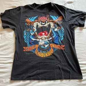 Vintage 90s Tazmanian Devil Shirt Motorcycle T-Shirt L